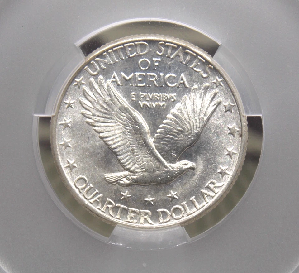 1926 "D" Standing SILVER Liberty Quarter 25c CACG MS63 CAC #355 Unc BU ECC&C Inc - Image 2 of 4