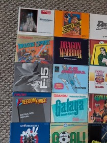 Lote 50 Nintendo NES Manual de instrucciones Folleto Cazafantasmas Kirby Godzilla 