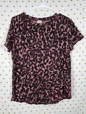 Victorias Secret PINK Leopard Cheetah Tee shirt Purple Medium