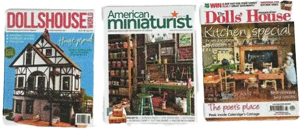 Dolls House World Magazine Cover Set Miniaturist 1:12 Hobby Living Accessory - Image 1 of 1