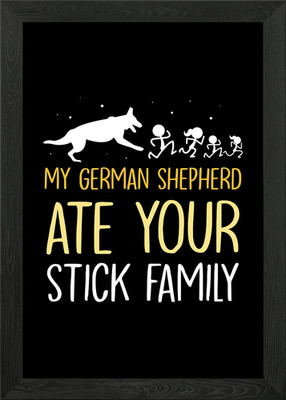 Gerahmtes Wandbild Deutscher Schäferhund Poster Leinwanddruck Bild