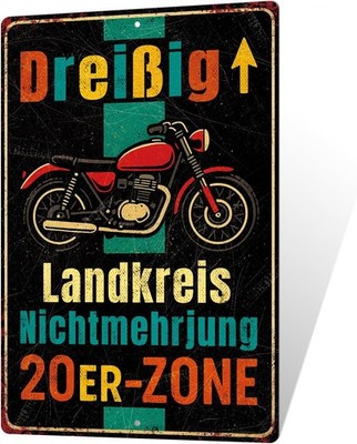 Putuo Decor Lustig 30-jähriger Geburtstag Metallschild Motorrad Vintage