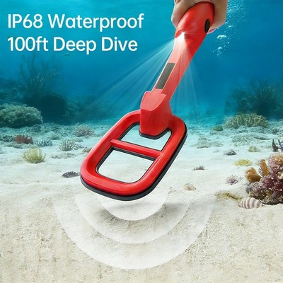 Underwater Metal Detector IP68 Water Protection 100ft Deep Dive Coil LED Lig BT0
