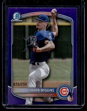 2025 Bowman Draft Chrome Purple Jaxon Wiggins 076/250 Chicago Cubs #BDC-173