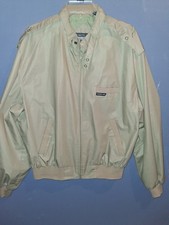 Vintage Members Only Jacket Mens 44 Tan Khaki Iconic Racer Bomber 80s Hong Kong