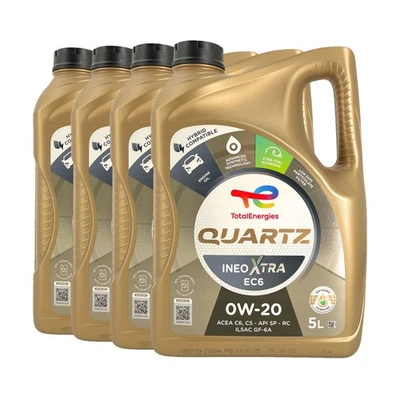 Total quartz Ineo Xtra EC6 SAE 0W-20 Huile MB 229.72 Vcc RBS0-2AE, 4x5 Litre - Photo 1/3