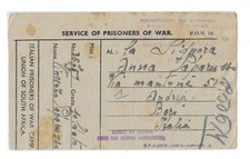 1945 CARTOLINA POSTALE INGLESE  PER PRIGIONIERI DI GUERRA  ITALIANI