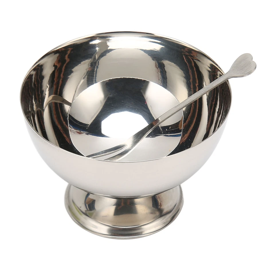 4 Stück Wiederverwendbare Edelstahl-Eisschalen Mit Füßen Für Eisbecher - Bild 4 von 4