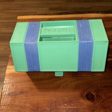 Vintage Rolykit Green Blue Tool Box Craft Fis...