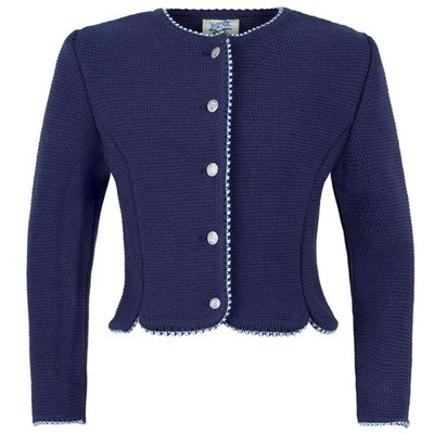Kinderstrickjacke 47068 marine Isar Trachten Strickjacke Mädchen Trachtenjacke