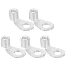 3 AWG - 5/16" Copper Wire Lugs, 90 Degree Bent Battery Lugs Silver, 5Pcs 