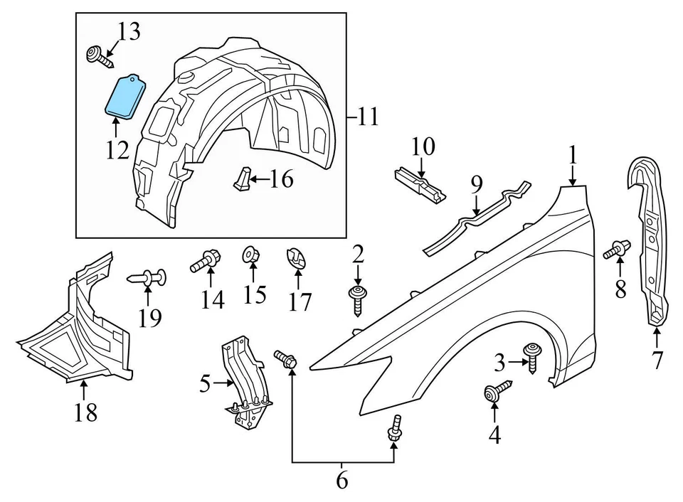 AUDI S6 C7 2013-2018 - Guardabarros delantero revestimiento/cubierta 4G0809967 Foto 3 de 4