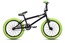 CHILLIZ BMX Freestyle 20 Zoll XB.01 schwarz-grün Kinder Erwachsene V-Brake 360°