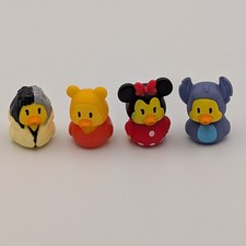 Disney Duckalooz set of 4 miniature rubber ducks 2.75" bath time fun toys