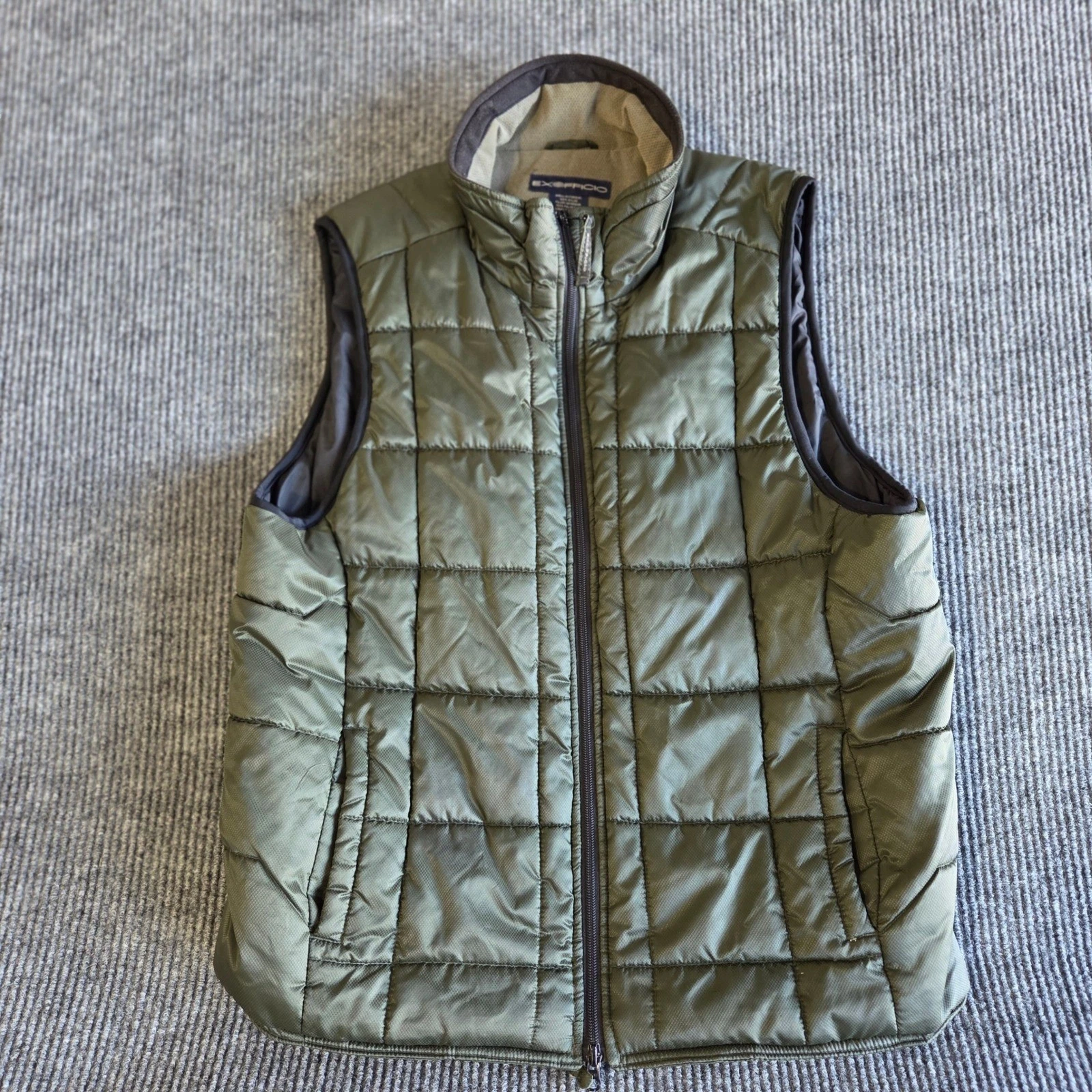 ExOfficio Mens Quilted Puffer Vest Olive Green Full Zip Utility Travel Size M
Opens in a new window