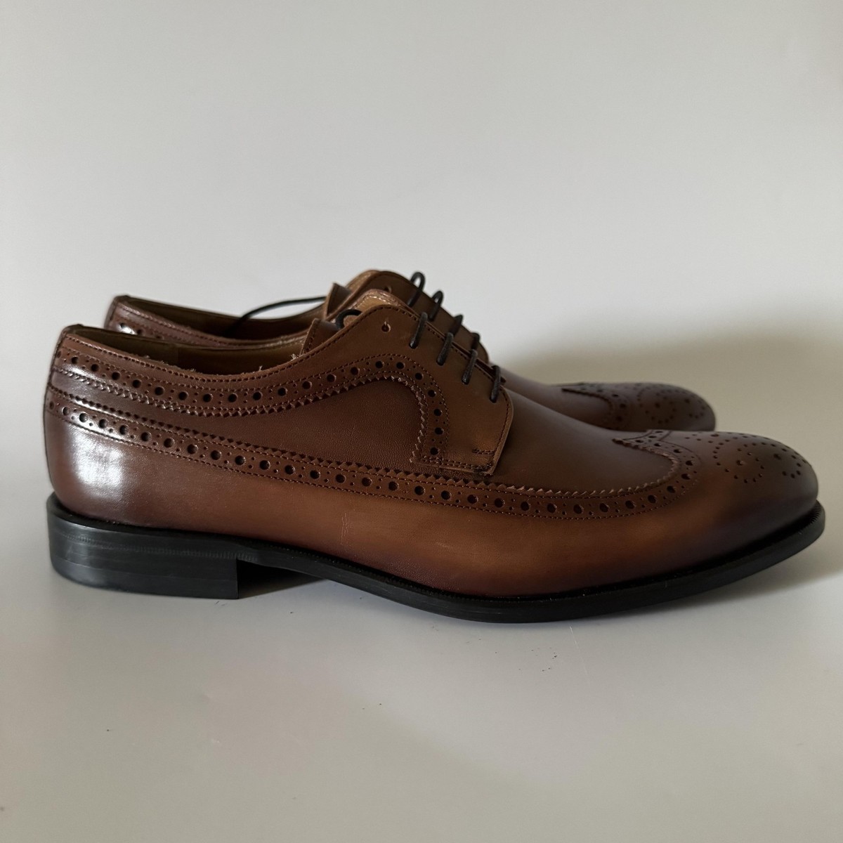 Nettleton Brown Leather Wingtip Brogue Oxfords Men’s Sz9 Dress Shoes Made in USA Dark Brown NETTLETON CORFAM Lacquer Leather Oxfords Brogue  main image 4