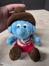 Vintage PEYO 1983 Wallace Berrie Cowboy Smurf Plush 7"