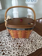 Longaberger 2001 Combo Patriotic  Inaugural Basket w/Tie On Retired-Stars +