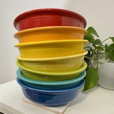 Fiestaware Rainbow Fiesta Ware Classic Ceramic Cereal Bowls Set of 7