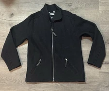 Ibex Women’s M Boiled Wool Full Zip Jacket Black Gray M 