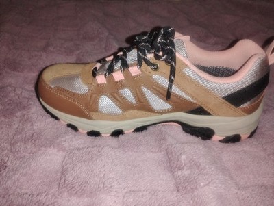 Skechers Outdoor Leather Waterproof Hiking Shoes  Brown Tan Pink Womens 9.5