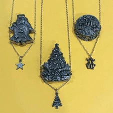 Torino Vintage Christmas Tree, Deer & Mistletoe,Angel,Necklace, Earrings,Brooch