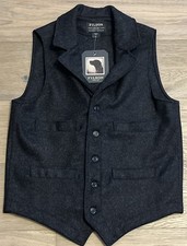 Filson Mackinaw Wool Western Vest  Medium  Charcoal  Made in USA  NWT 349