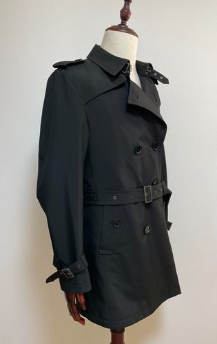 Burberry Black Label Men's Trench Coat w/Liner Black Cotton size L Near Mint - Picture 7 of 21