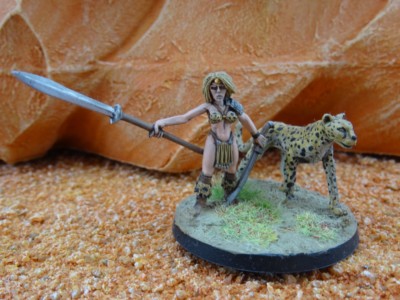 Ral Partha 01-707 ''Talleah with Cheetah'' (AD&D, D&D)
