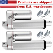 2x1500N 12V DC 4" Linear Actuators W/ Brackets Heavy Duty for Industry Door Lift