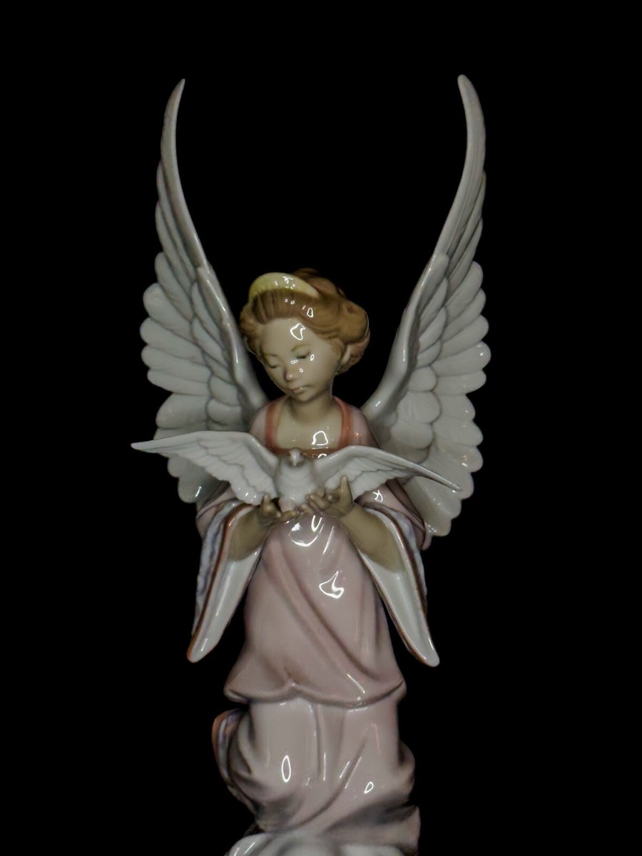 LLADORO ANGEL WONDERING 美品 LLADRO Glossy Angel Of Peace #6131 - Mint In Original Box - Issued