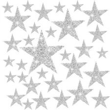 32 Pack Star Shape Rhinestone Patch, 5 Sizes Iron Star-Shaped Applique Patch,