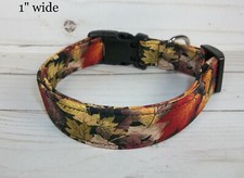 Fall Leaves Harvest Terri's Dog Collar handmade adjustable Autumn boy girl