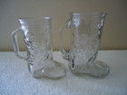 Vintage Lot Of 2 Glass Cowboy Boot Mugs " Beautiful Collectible Items " — photo 9