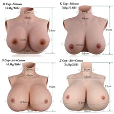 H K S Z Cup Huge Boobs Silicone Breast Forms Breastplate Crossdresser Drag Queen
