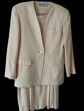 Vtg Evan Picone Saks Fifth AvenueUnion Made Blazer Skirt Set Woman 6 Solid Peach