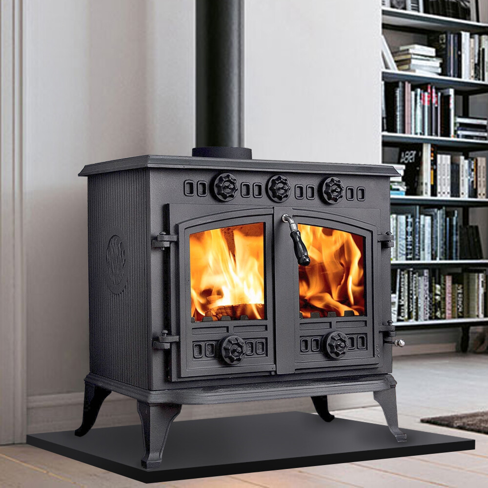 12KW Traditional Cast Iron Wood Burning Stove MultiFuel WoodBurner Log  Burner