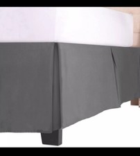 Luxury Bed Skirt with 15 Inch Drop - Adjustable Pleated Microfiber Bed skirts...