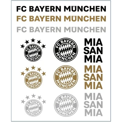 Aufkleber FC Bayern München 12er Set Aufkleberkarte Auto MIA SAN MIA Sticker FCB
