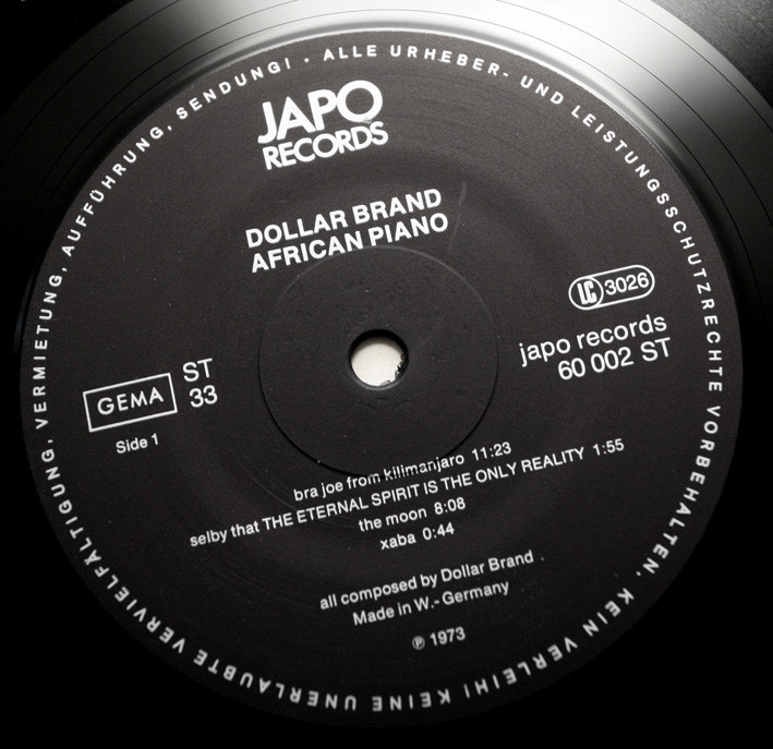 ABDULLAH IBRAHIM DOLLAR BRAND African piano live free jazz germany 