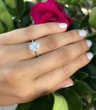 1ct Oval Cut Simulated Diamond Solitaire Classic Ring 14k White Gold Plated
