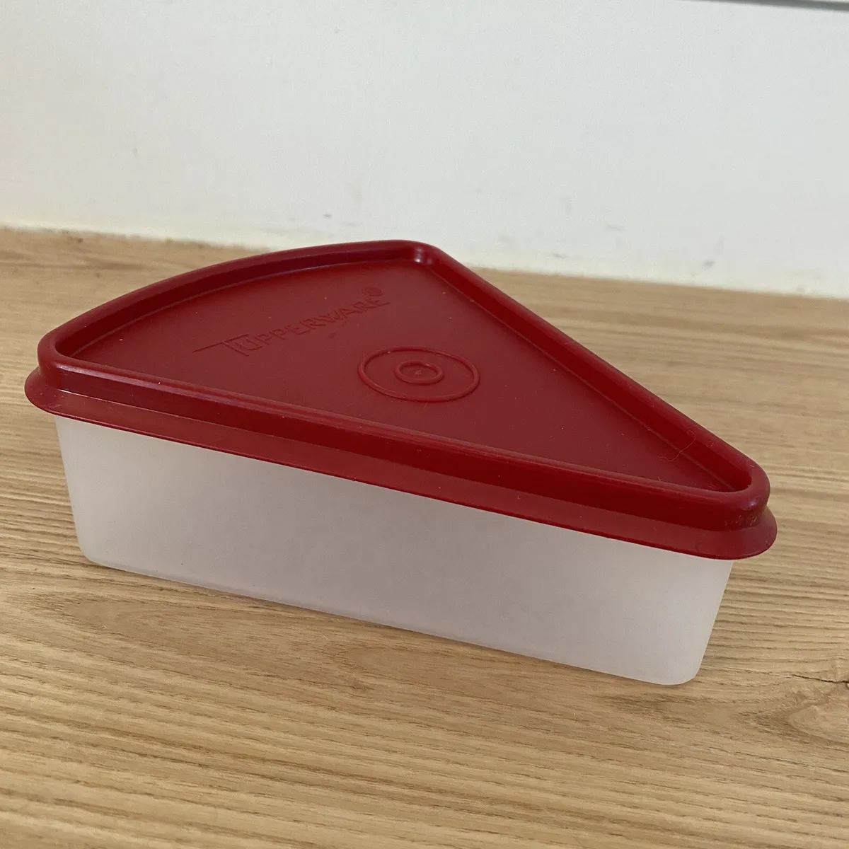 Tupperware Clear with Red Lid Pie Slice Storage Container 269-20