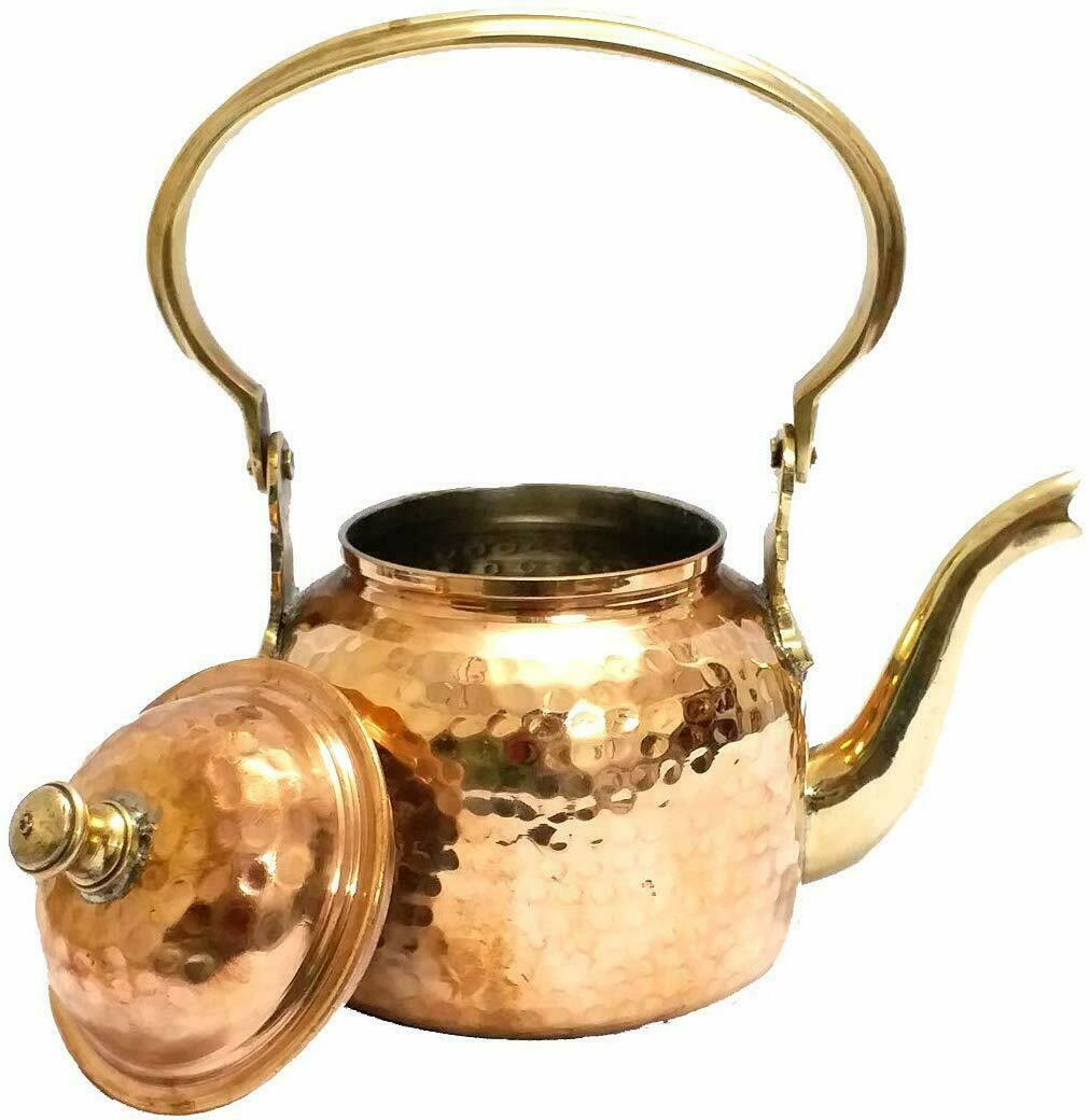 New Designer Hammered Copper Tea Coffee Serving Kettle Pot Litre