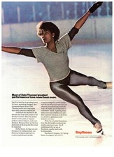 1989 Raytheon Debi Thomas Ice Skating Business Vintage Print Advertisement