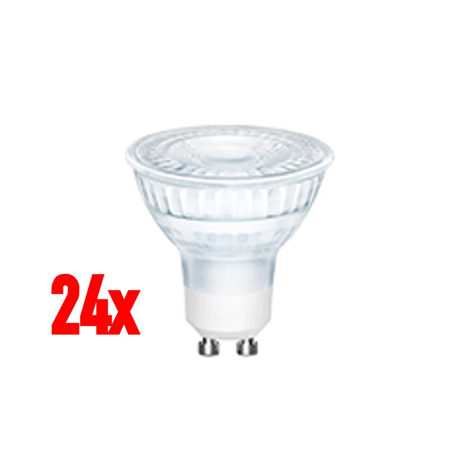 24x LED Echt Glas Reflektor Spot GU10 5W = 50W 345lm warmweiß 2700K 36° DIMMBAR