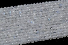 3-4MM Genuine Natural Rainbow Moonstone Beads Grade AAA Round Loose Beads