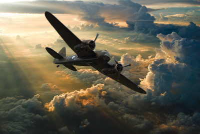 Bristol Blenheim über Wolken Leinwandbilder verschiedene Größen versandkostenfrei 