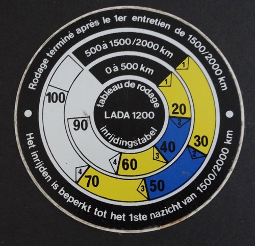 Adesivo Pubblicitario Lada 1200 Tabella Di Servizio Oldtimer Anni 70