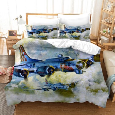 3D Retro Airplane Cloud Quilt Cover Set Bedding Sets Pillowcases