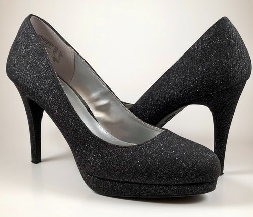 Auténtico Fioni noche Brillo Metálico Gris Oscuro Tacones altos para mujer  Talla 9 | eBay